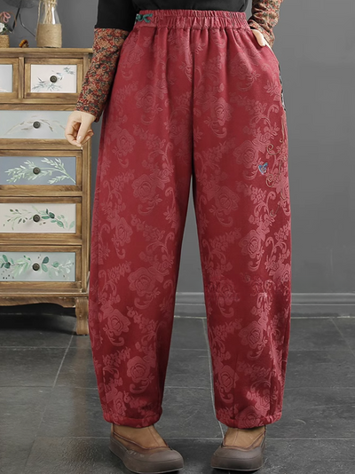 Women's Elegance Elastic Pattern Embroidered Bottom