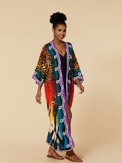 Women's Multi-Color Kimono Jacket