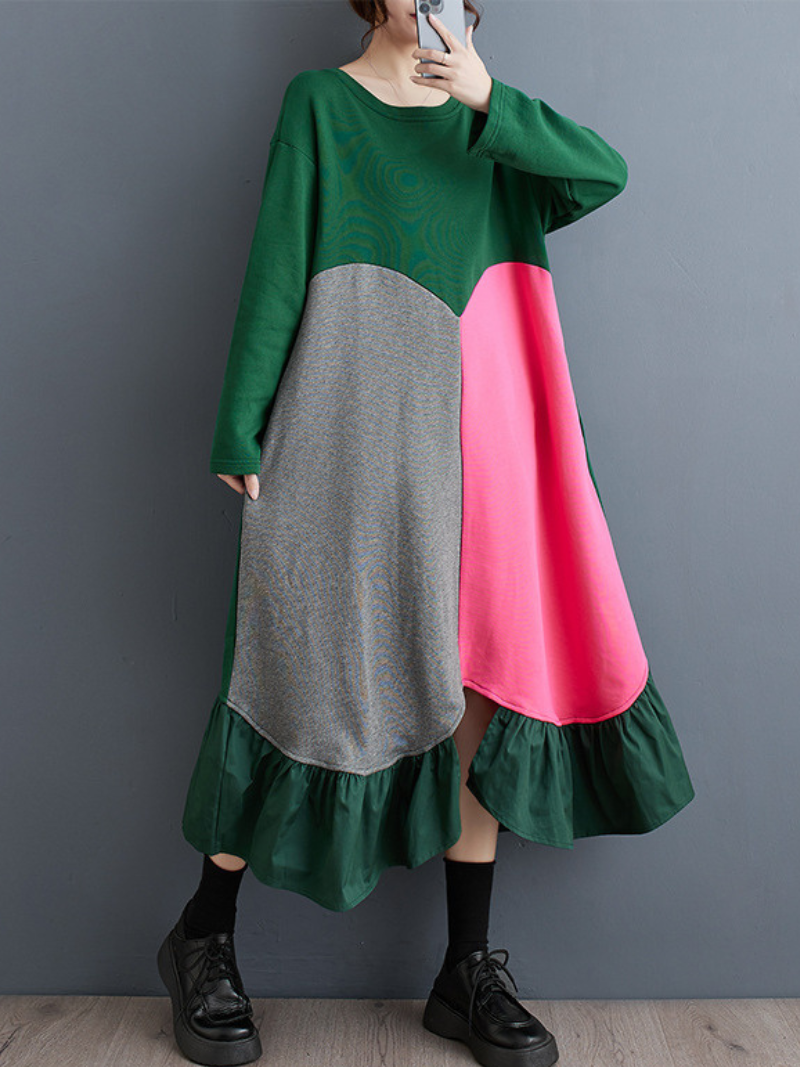 Women's  Wardrobe Loose Large size Mid-Length A-line Dress