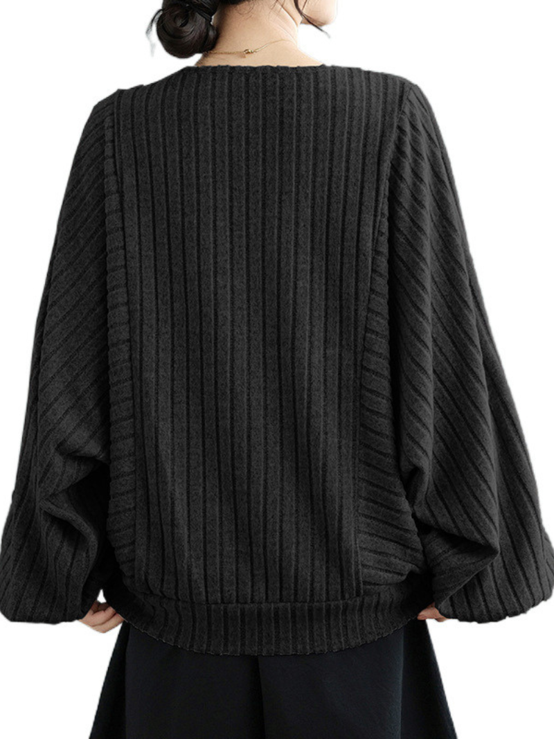 Modischer, stilvoller, einfarbiger, lockerer Pullover für Damen