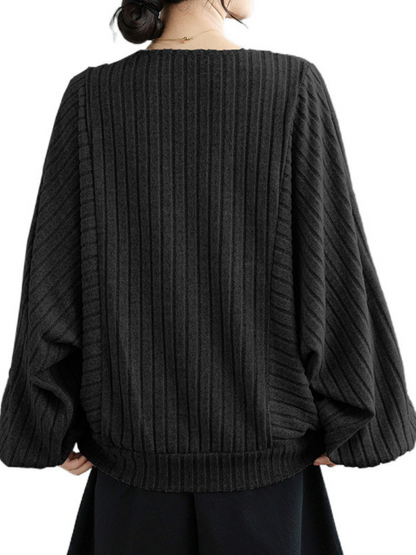 Modischer, stilvoller, einfarbiger, lockerer Pullover für Damen