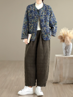 Vintage Floral Padded Jacket – Cozy, Loose-Fit Winter Outerwear