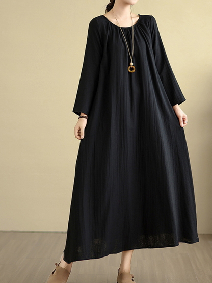Easy Evenings Maxi Dress — Flowing Cotton Linen, Effortless Fit & Grac – Eva Trends Easy Evenings Maxi Dress — Flowing Cotton Linen, Effortless Fit & Grac – Eva Trends