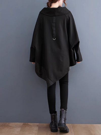 Women's Mid-Length Cape Modern Hooded Top