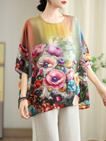 Feel-Good Floral Blouse — Effortless Chiffon Blend for Everyday Polished Style