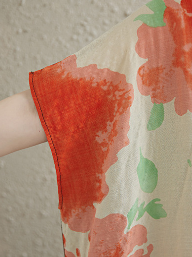 Women's Summer  Smock Style Printed Kaftan Dress.