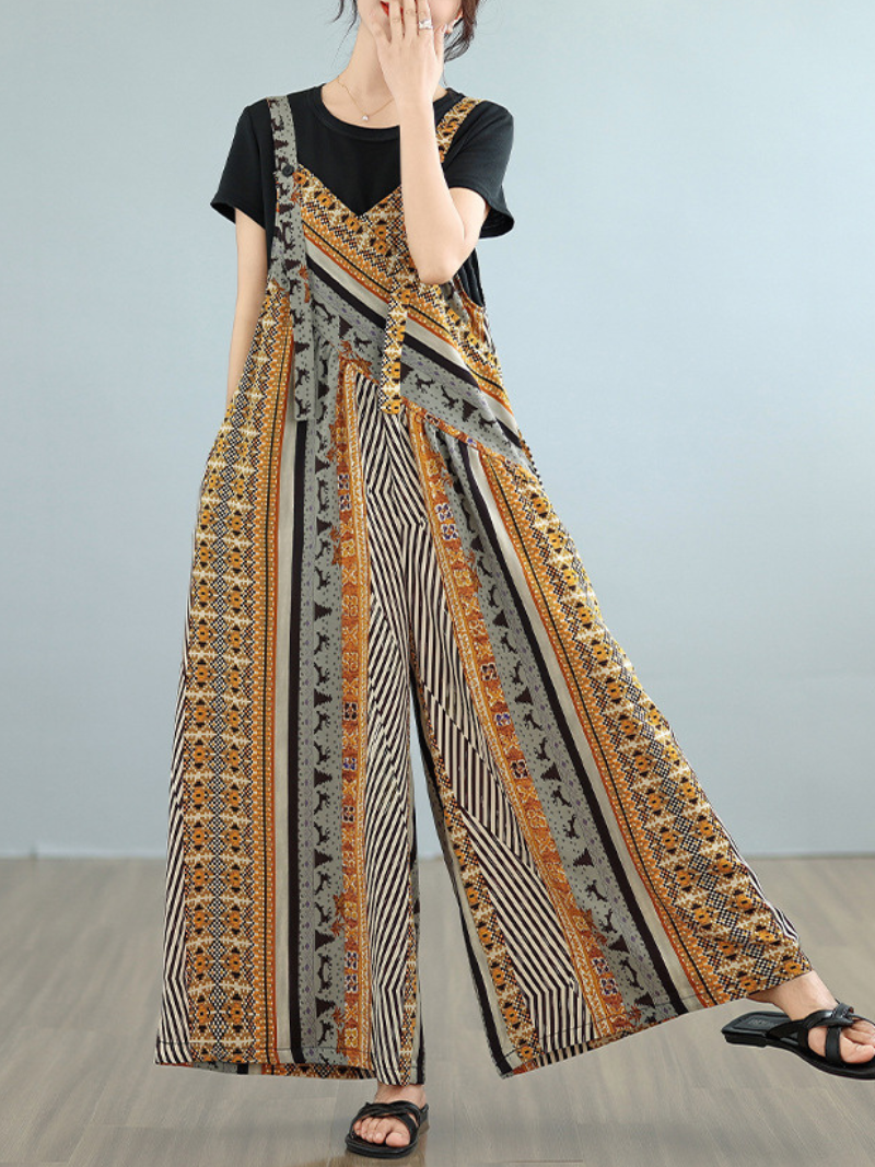 Women’s Lightweight Floral Printed Overalls for Daily Wear Dungarees