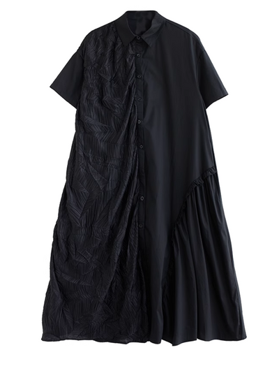 Women's Black A-Line Shirt  Dress