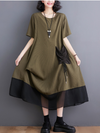 Women's Army-Green A-line Dress
