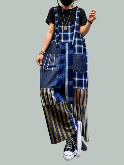 Striped Overalls Dungarees for Women