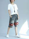 Women's Party Glam Shorts Embroidered Flower Pants Bottom
