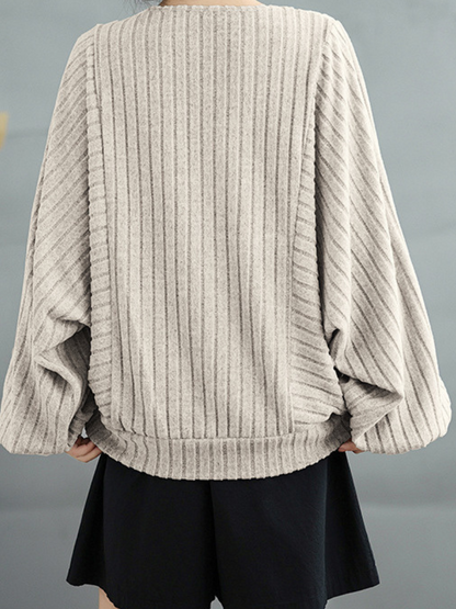 Modischer, stilvoller, einfarbiger, lockerer Pullover für Damen