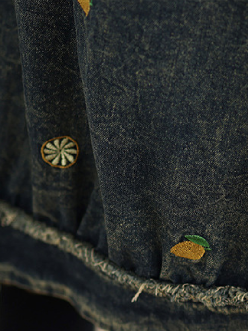 Everyday Ease Denim Dress — Artful Embroidery, Effortless Fit and Pockets