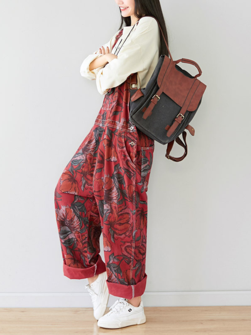 Women's Dreamy Printed Large Size Overalls Dungarees
