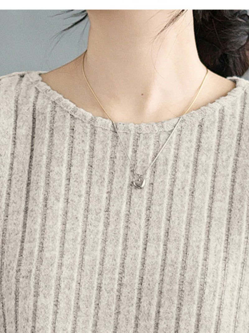 Modischer, stilvoller, einfarbiger, lockerer Pullover für Damen