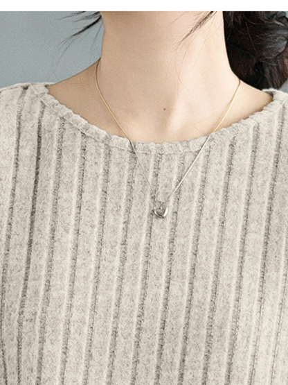 Modischer, stilvoller, einfarbiger, lockerer Pullover für Damen