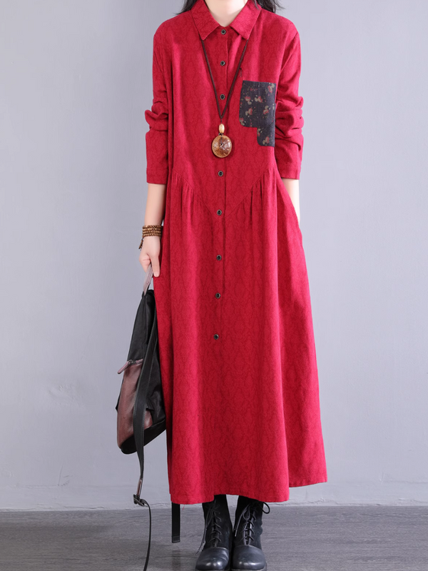 Vestido elegante de verano para mujer con bolsillos laterales y botones, corte en línea A 