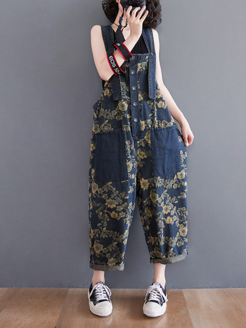 Women's Printed Designer Dungarees