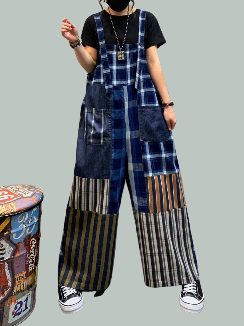 Striped Overalls Dungarees for Women