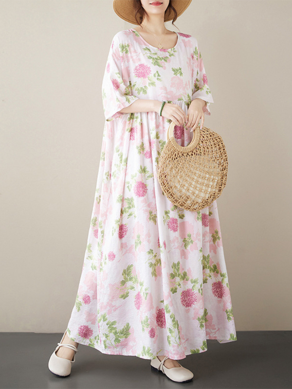 Floral Printed Smock Dress for women