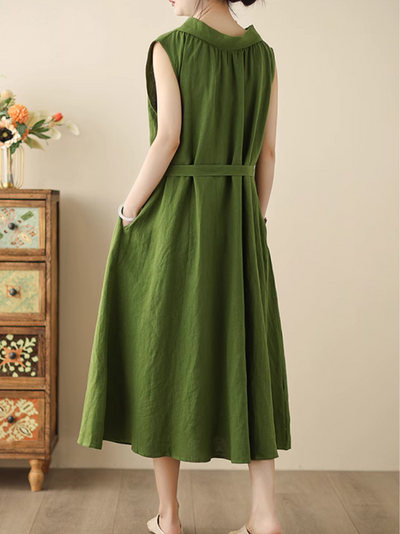 Women's Casual & Stylish Side Pockets Button-Up Shirt Dress