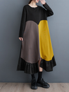 Women's  Wardrobe Loose Large size Mid-Length A-line Dress