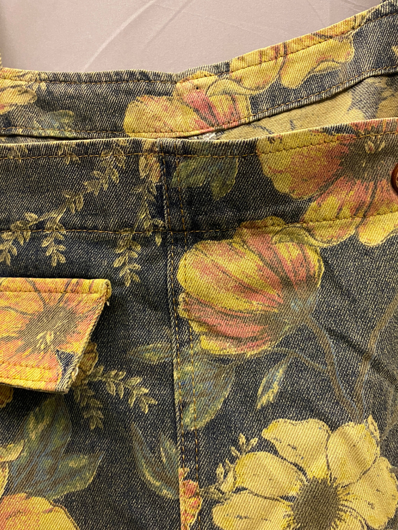 Wildflower Print Dungarees - Loose Tapered Leg Fit
