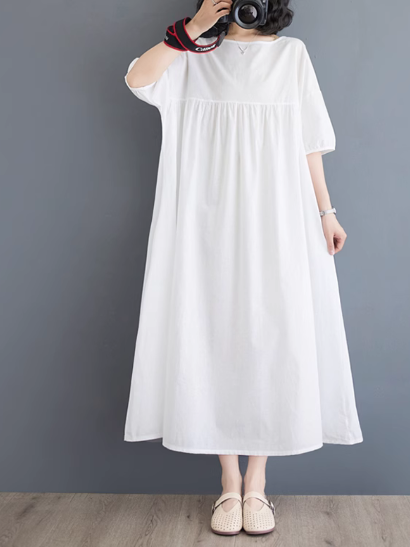 Women's  Soft & Charm Artistic Loose Mid-Length Fairy A-Line Dress