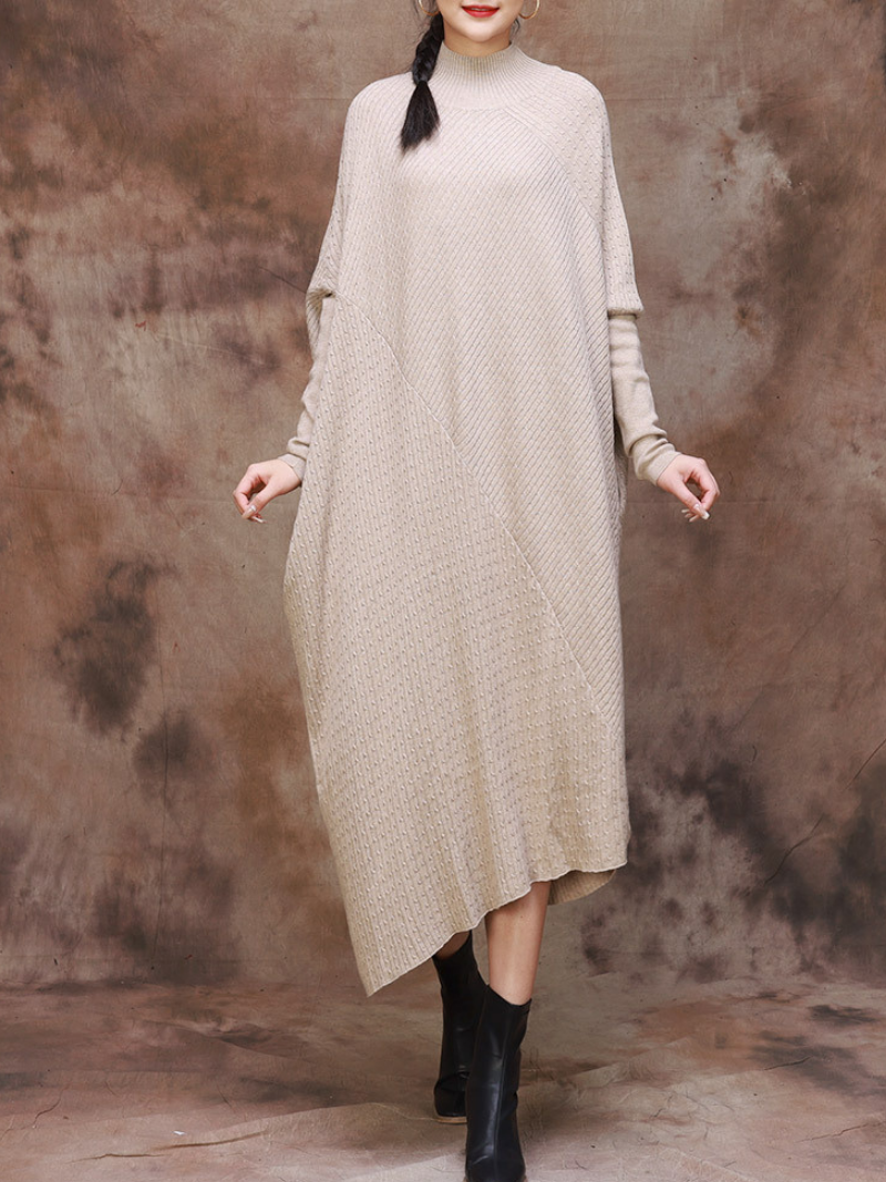 Women's knitting Dolman Sleeve Collar A-line Style