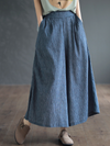 Women's Dark Blue Loose Bottom Pants