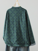 Linen-Cotton Wrap Blouse with Mandarin Collar
