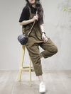 Stay Stylish and Comfortable Women's Loose Solid  Dungarees