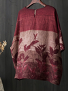 Women's Beauty Floral Printed Round Neck Shirt Tops