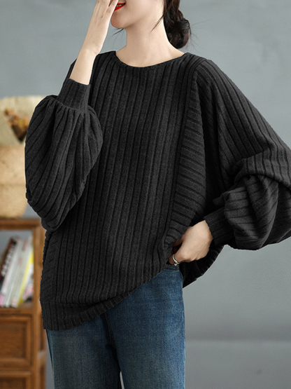 Modischer, stilvoller, einfarbiger, lockerer Pullover für Damen