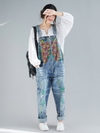 Women Breezy Summer Vibes Baggy Ripped Hole Overalls Dungarees