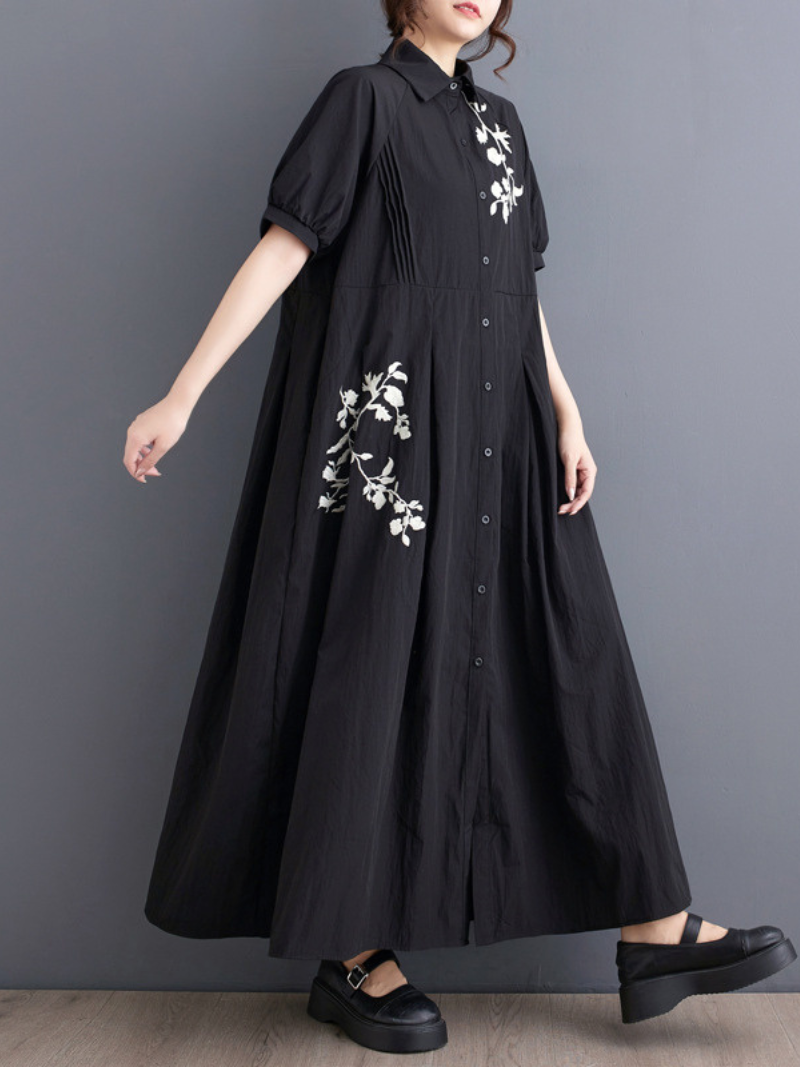 Sound of Rain Women's Embroidered High Waisted A-Line Dress - Eva Trends