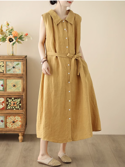 Women's Casual & Stylish Side Pockets Button-Up Shirt Dress