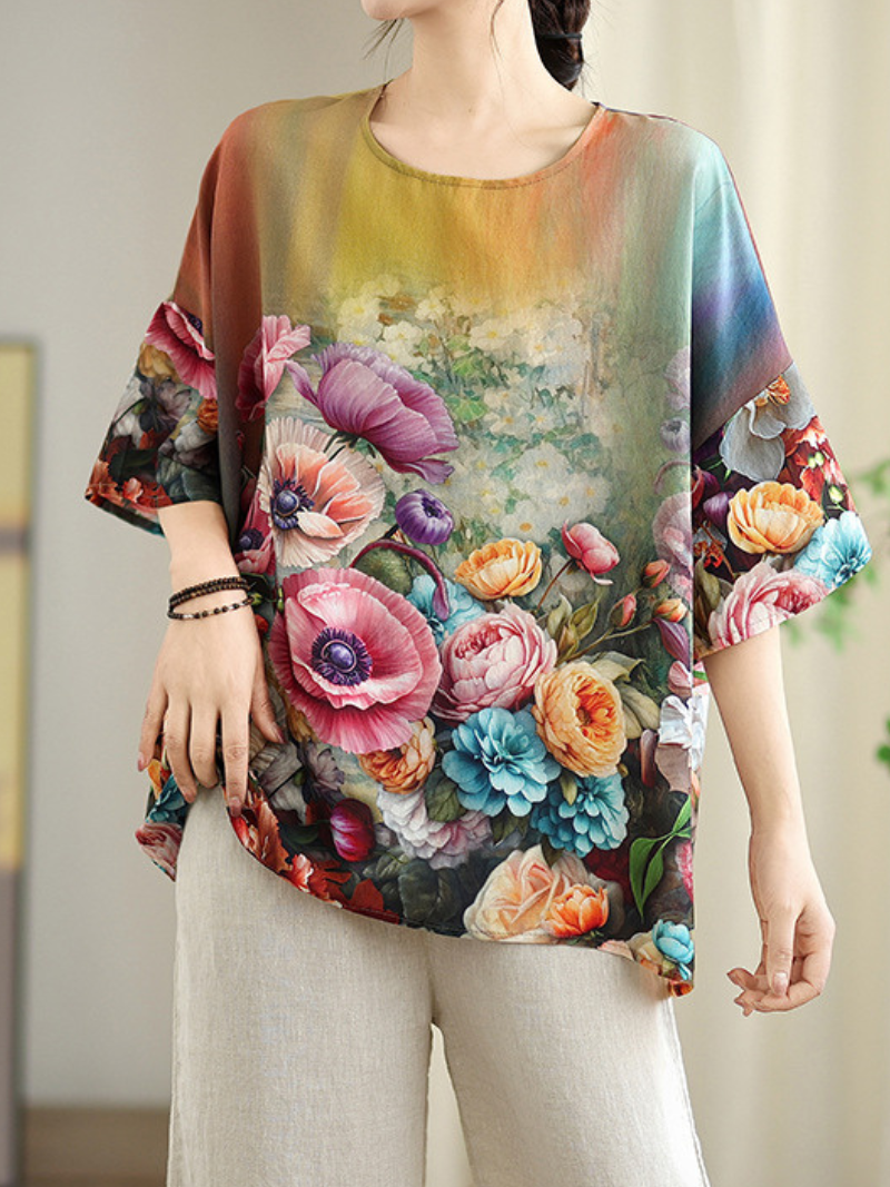 Feel-Good Floral Blouse — Effortless Chiffon Blend for Everyday Polished Style
