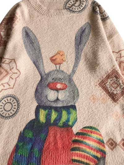 Cute and Cuddly Women's  Rabbit Cartoon Sweater