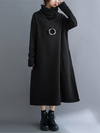 Women High Collar A-Line  Dress