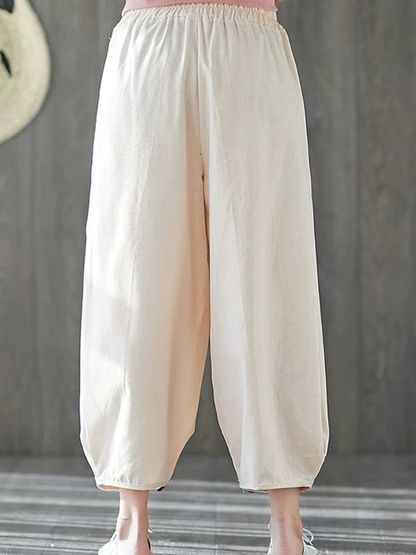 Breezy Weekend Confidence Linen Pants — Embroidered Hem, Effortless, Flattering Fit