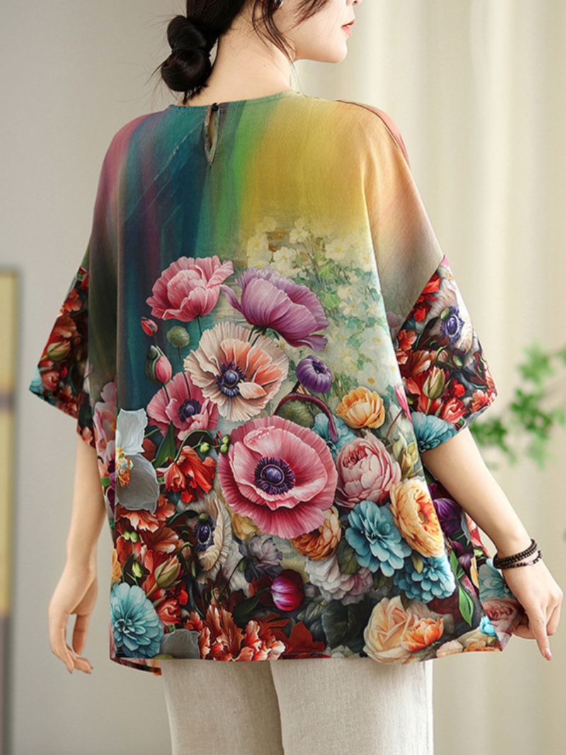 Feel-Good Floral Blouse — Effortless Chiffon Blend for Everyday Polished Style