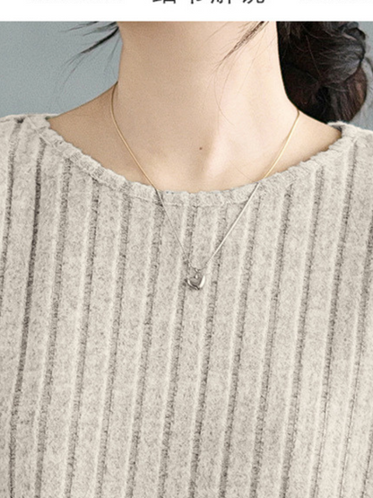 Modischer, stilvoller, einfarbiger, lockerer Pullover für Damen