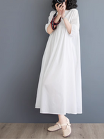 Women's  Soft & Charm Artistic Loose Mid-Length Fairy A-Line Dress