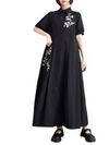 Sound Of Rain Women's Embroidered High-Waisted A-lines Dress