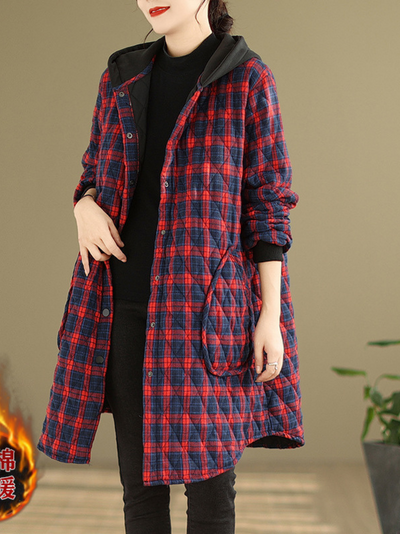 Women's Winter  Warm Loose Mid-length Hooded Coat