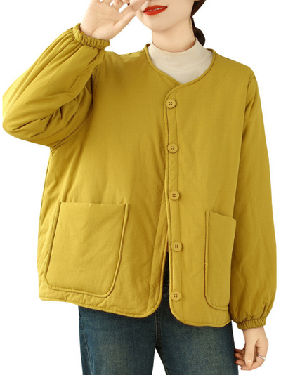Women's yellow pockets Sweater