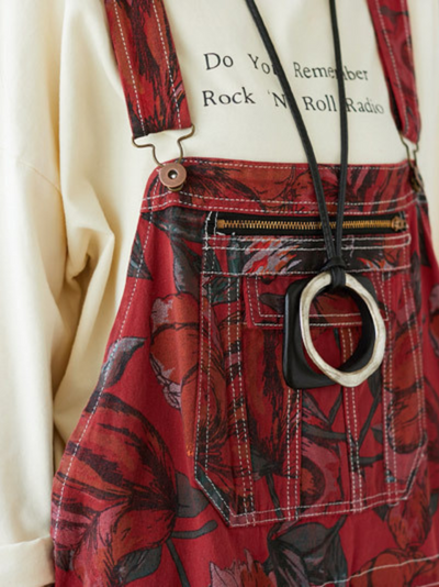 Women's Dreamy Printed Large Size Overalls Dungarees