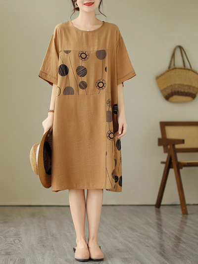 Women's Khaki A-line Dress