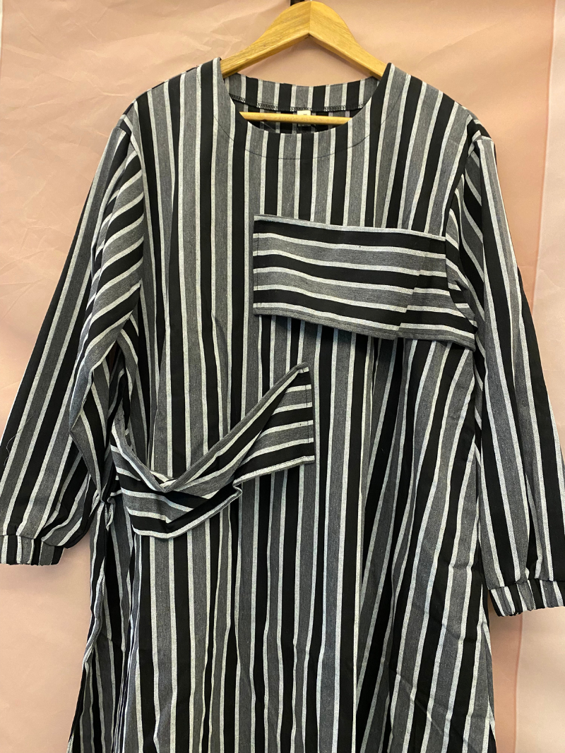 Women's Spring & Autumn Stylish Striped Casual Loose A-Line Dress